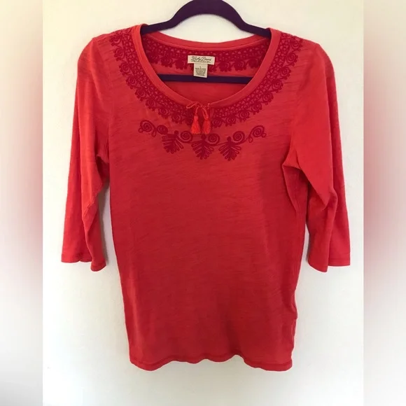 Lucky Brand cotton knit peasant top - Picture 1 of 2